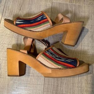 Colorful Latige Wood Heels